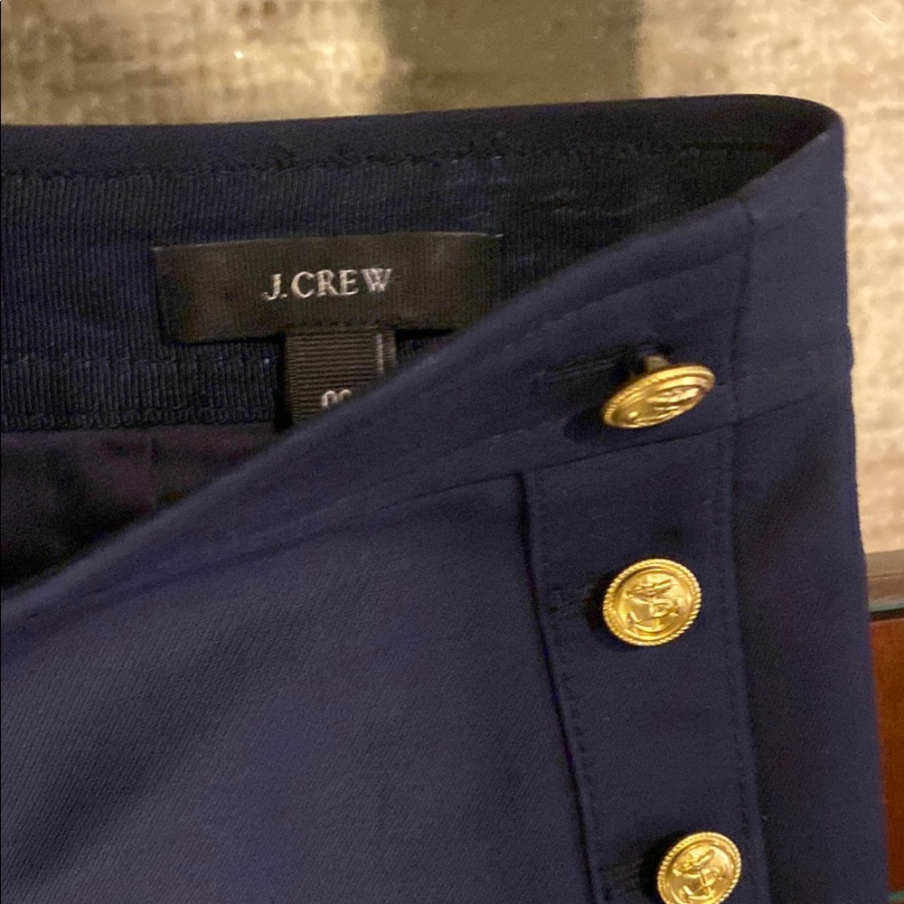 J.Crew Navy Skirt with Gold Buttons NWOT